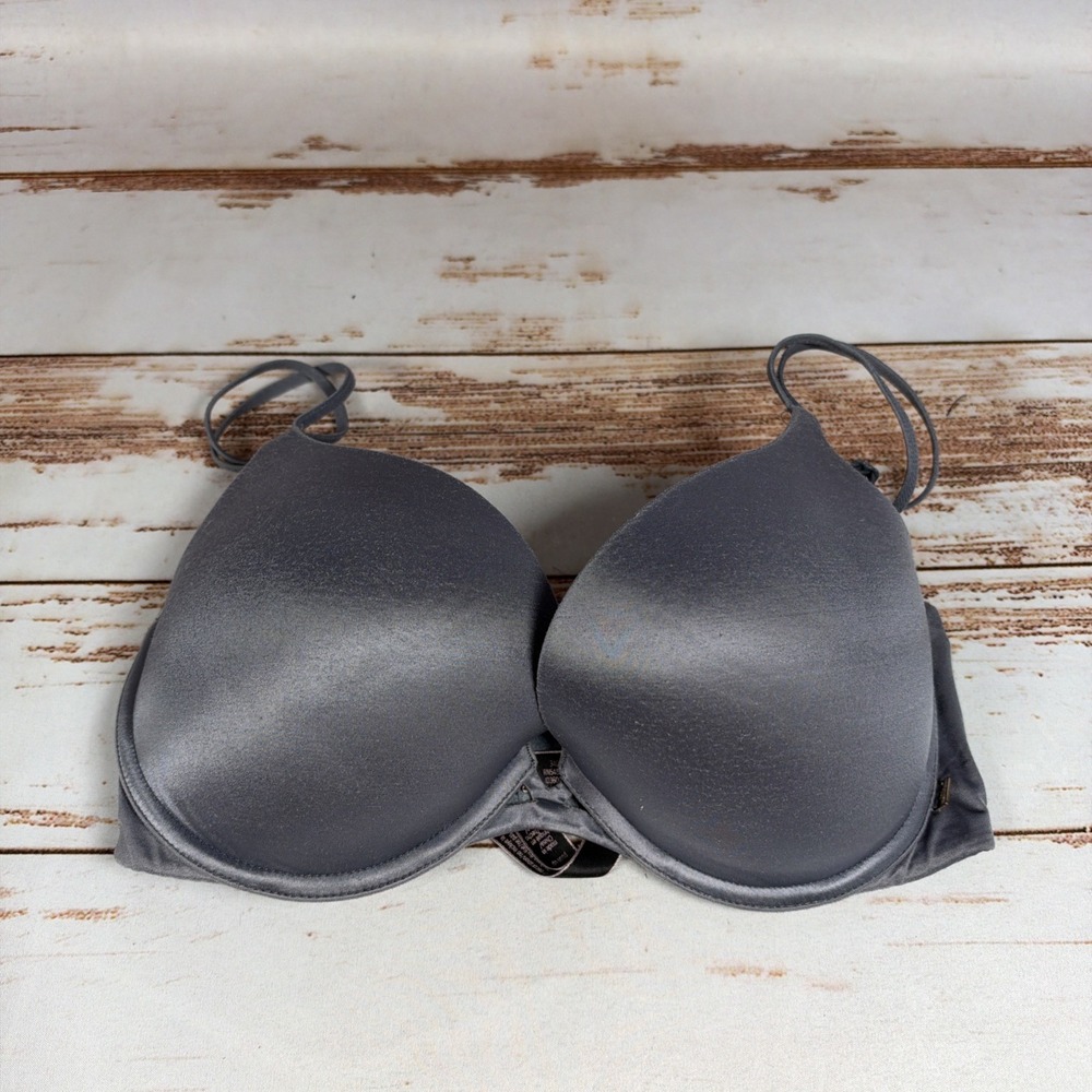 Victoria's Secret Very Sexy Low Cut Demi Bra 32DD Gray Padded Push Up